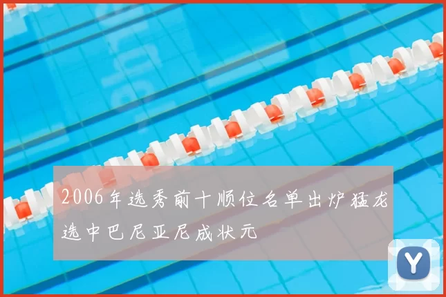 2006年选秀前十顺位名单出炉猛龙选中巴尼亚尼成状元